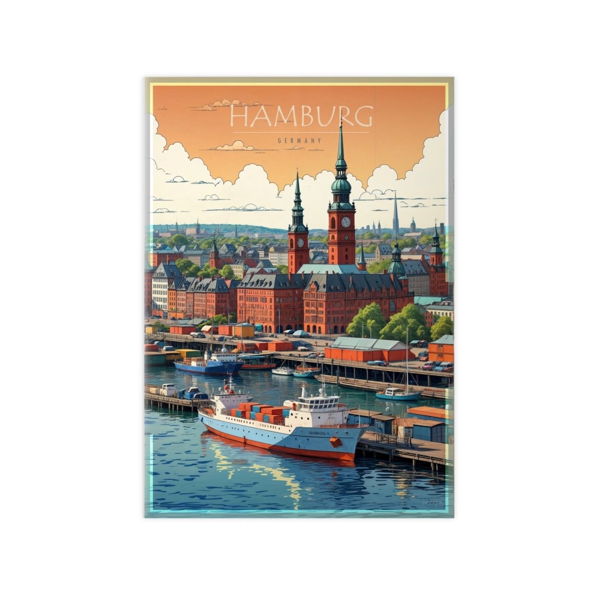 Hamburg Landungsbrücken - Travelposter für Entdecker - Poster bei HappyHugPixels