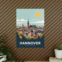 Hannover Reiseposter: Malerische Stadtansicht auf Premium - Fotopapier - Poster bei HappyHugPixels