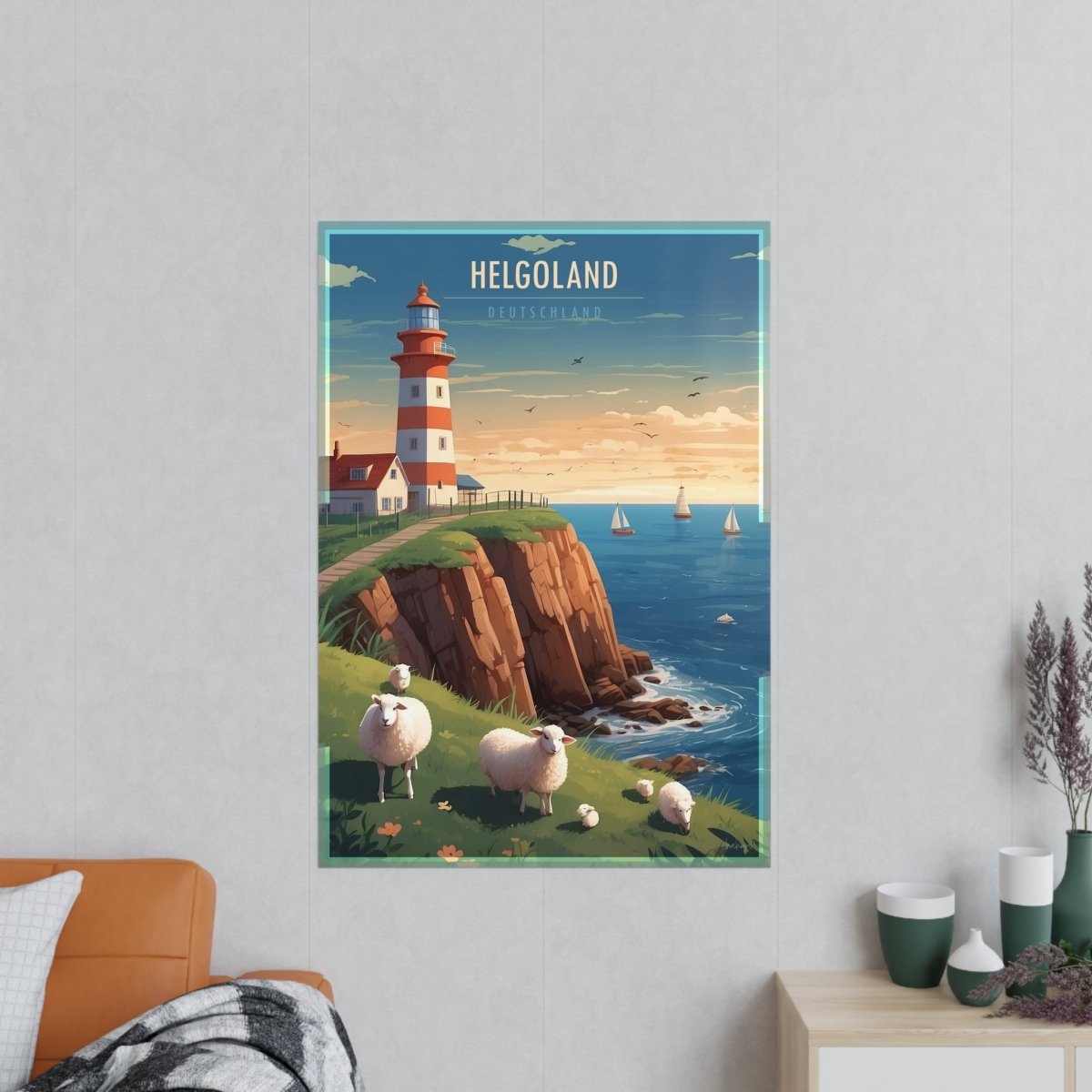 Helgoland Poster - Leuchtturm der Maritimen Eleganz für Zuhause - Poster bei HappyHugPixels