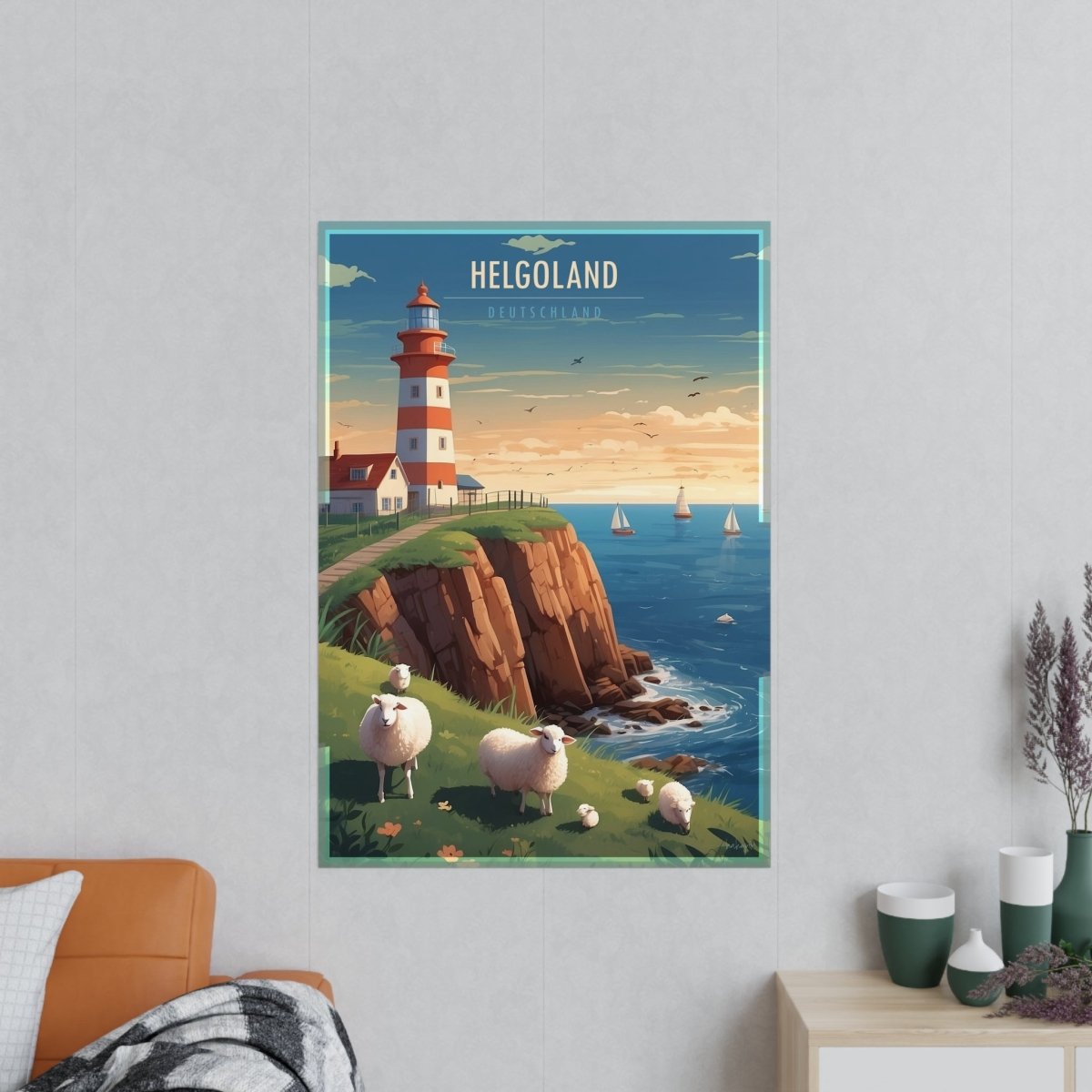 Helgoland Poster - Leuchtturm der Maritimen Eleganz für Zuhause - Poster bei HappyHugPixels