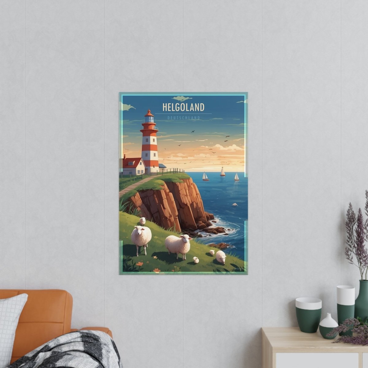 Helgoland Poster - Leuchtturm der Maritimen Eleganz für Zuhause - Poster bei HappyHugPixels