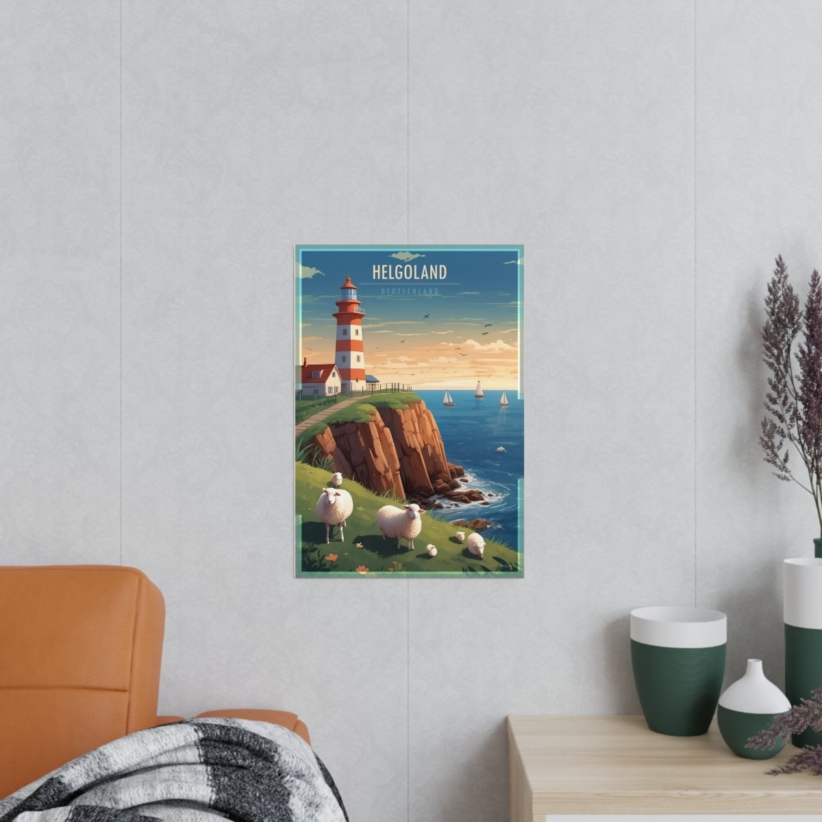 Helgoland Poster - Leuchtturm der Maritimen Eleganz für Zuhause - Poster bei HappyHugPixels