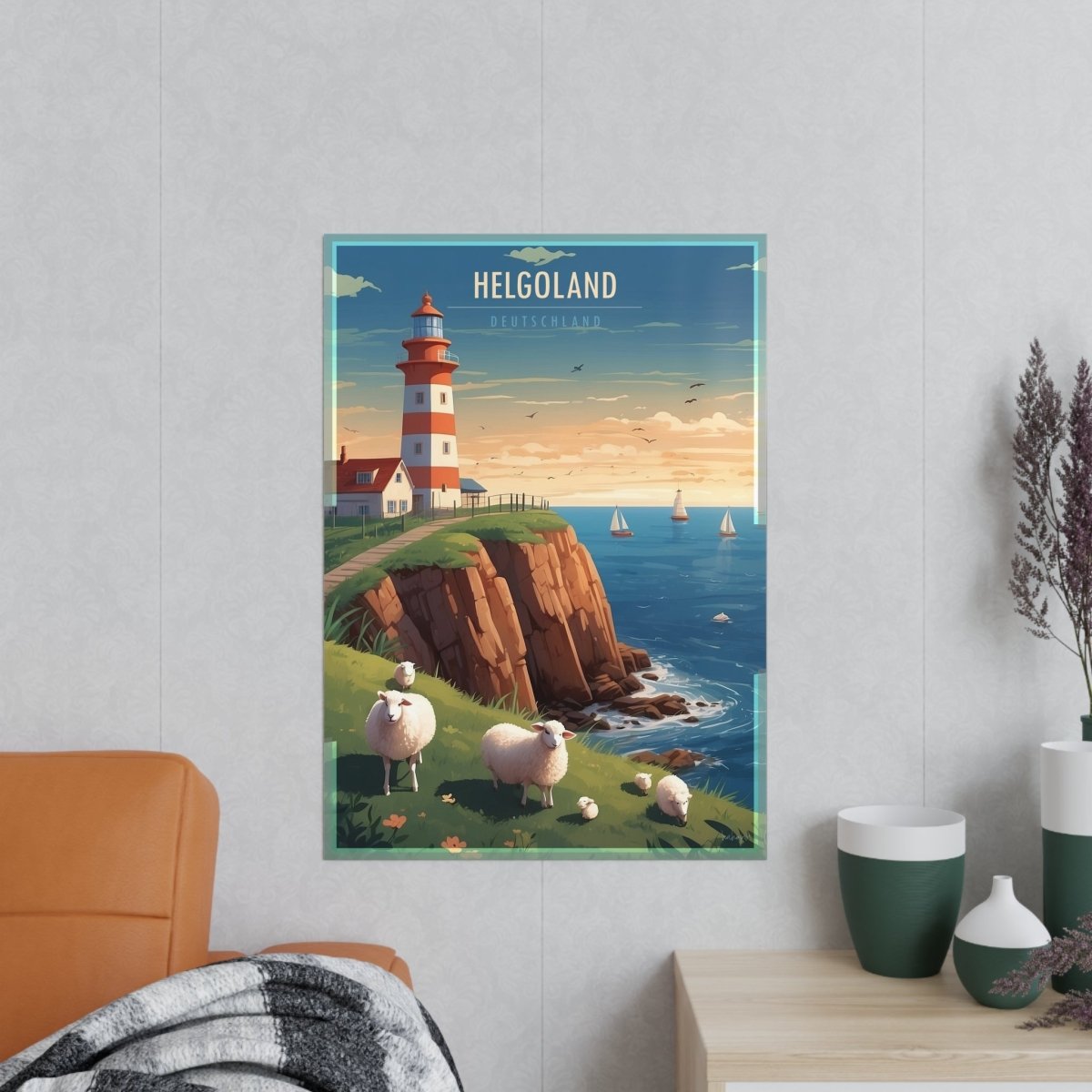 Helgoland Poster - Leuchtturm der Maritimen Eleganz für Zuhause - Poster bei HappyHugPixels