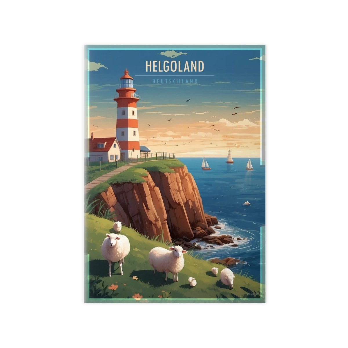 Helgoland Poster - Leuchtturm der Maritimen Eleganz für Zuhause - Poster bei HappyHugPixels