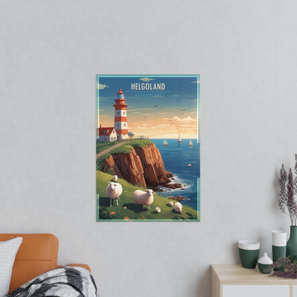 Helgoland Poster - Leuchtturm der Maritimen Eleganz für Zuhause - Poster bei HappyHugPixels