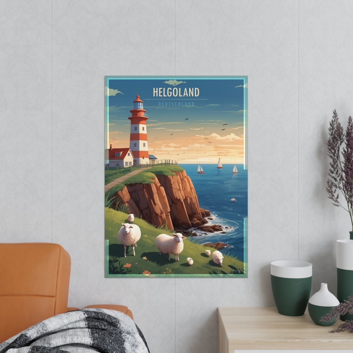 Helgoland Poster - Leuchtturm der Maritimen Eleganz für Zuhause - Poster bei HappyHugPixels