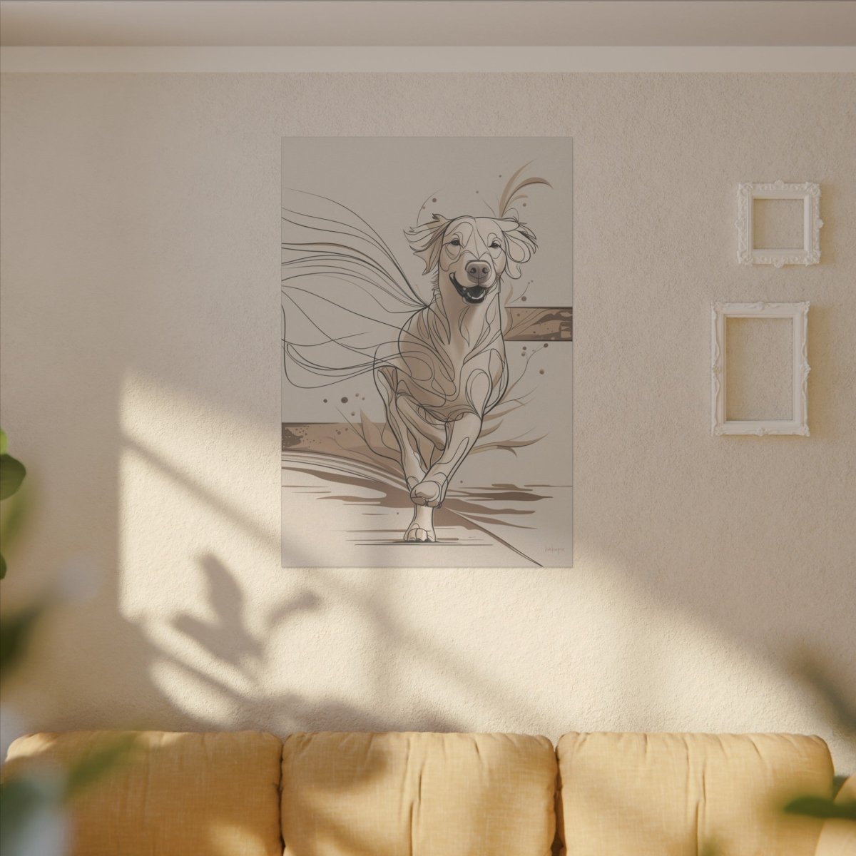 Hundebild auf Leinwand - Line Draw - Energie und Eleganz - Canvas bei HappyHugPixels