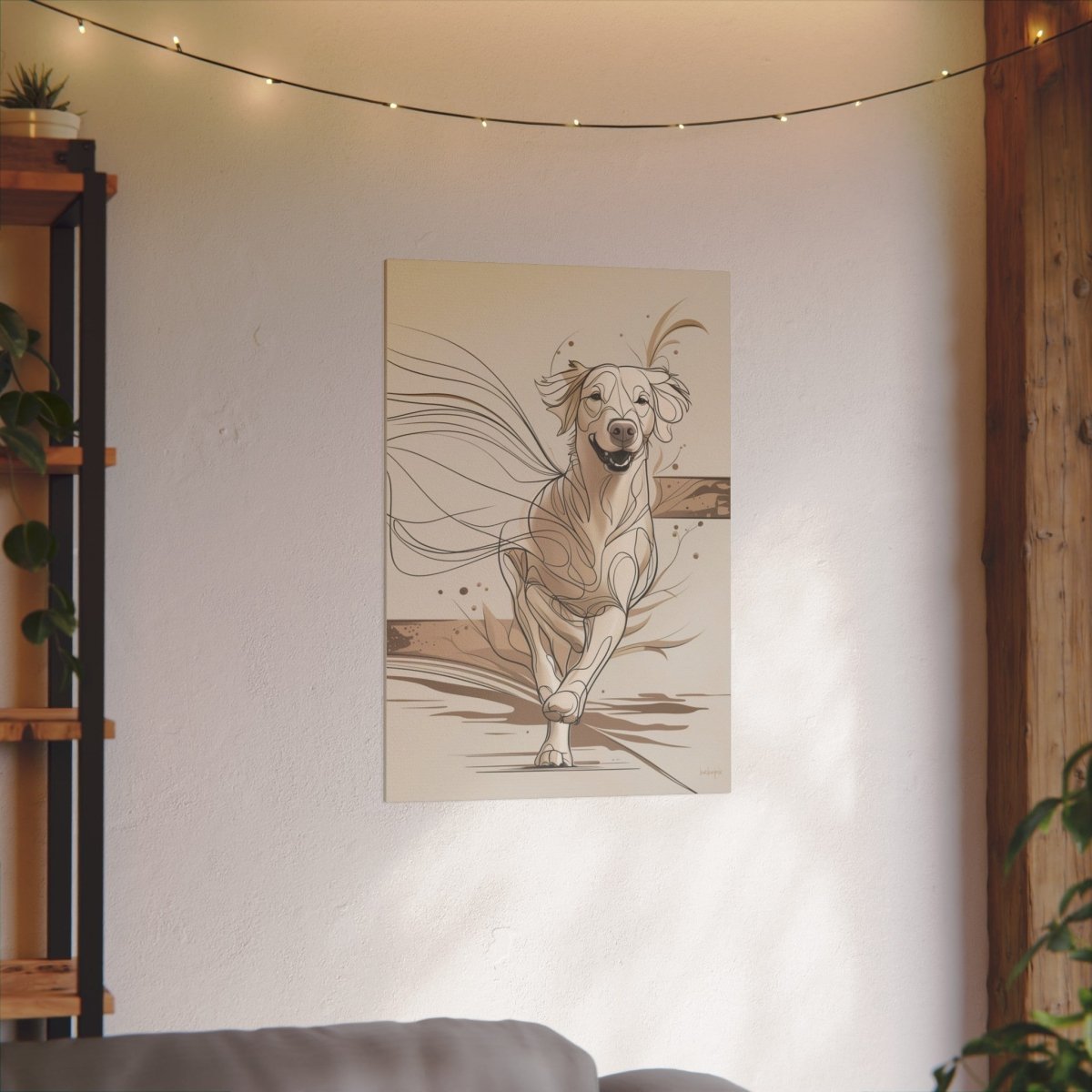 Hundebild auf Leinwand - Line Draw - Energie und Eleganz - Canvas bei HappyHugPixels