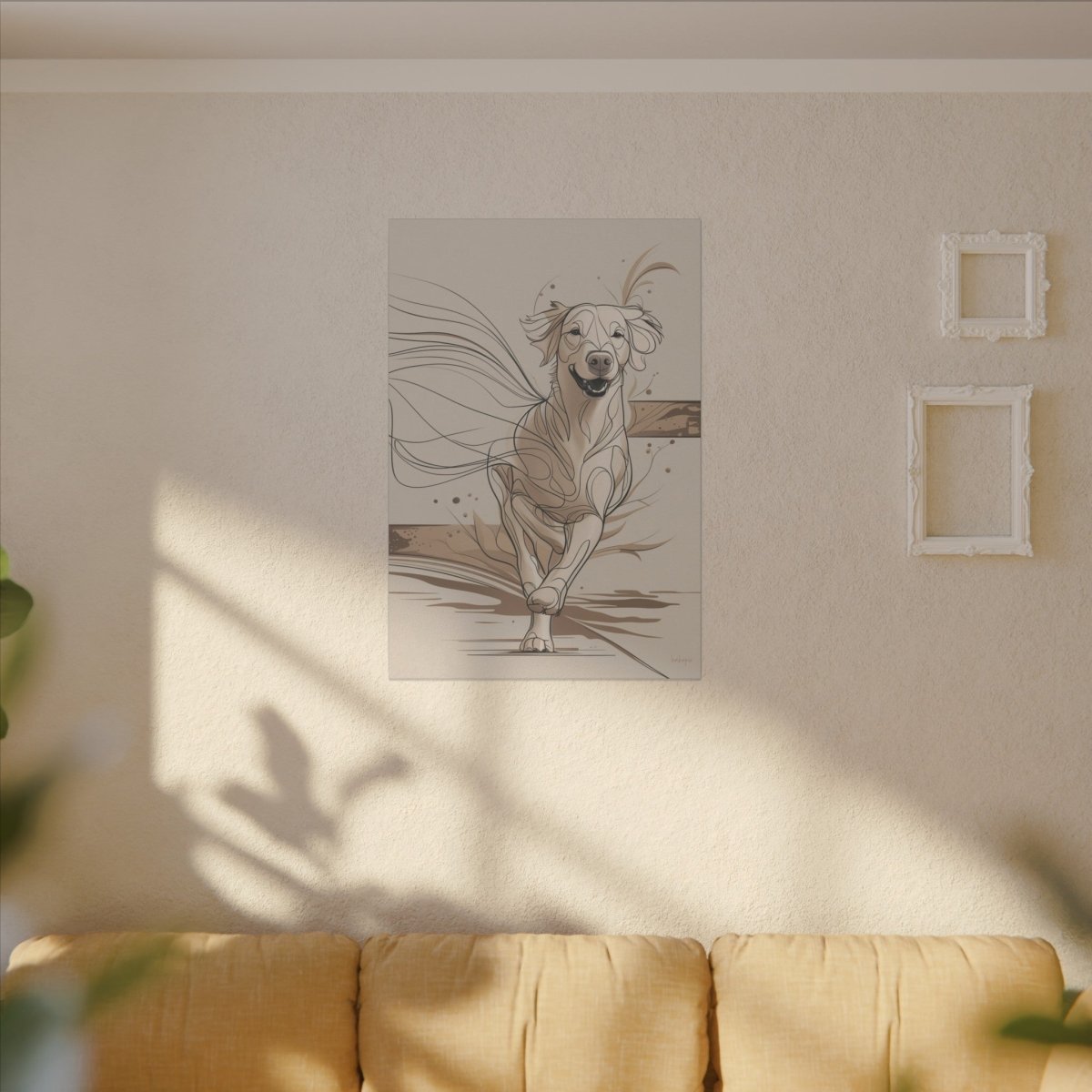 Hundebild auf Leinwand - Line Draw - Energie und Eleganz - Canvas bei HappyHugPixels