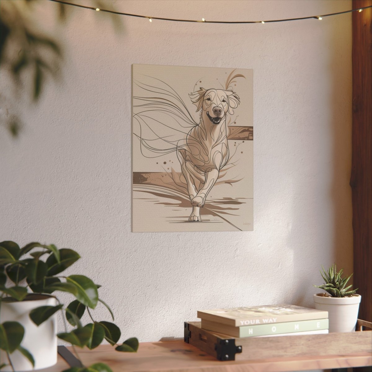 Hundebild auf Leinwand - Line Draw - Energie und Eleganz - Canvas bei HappyHugPixels