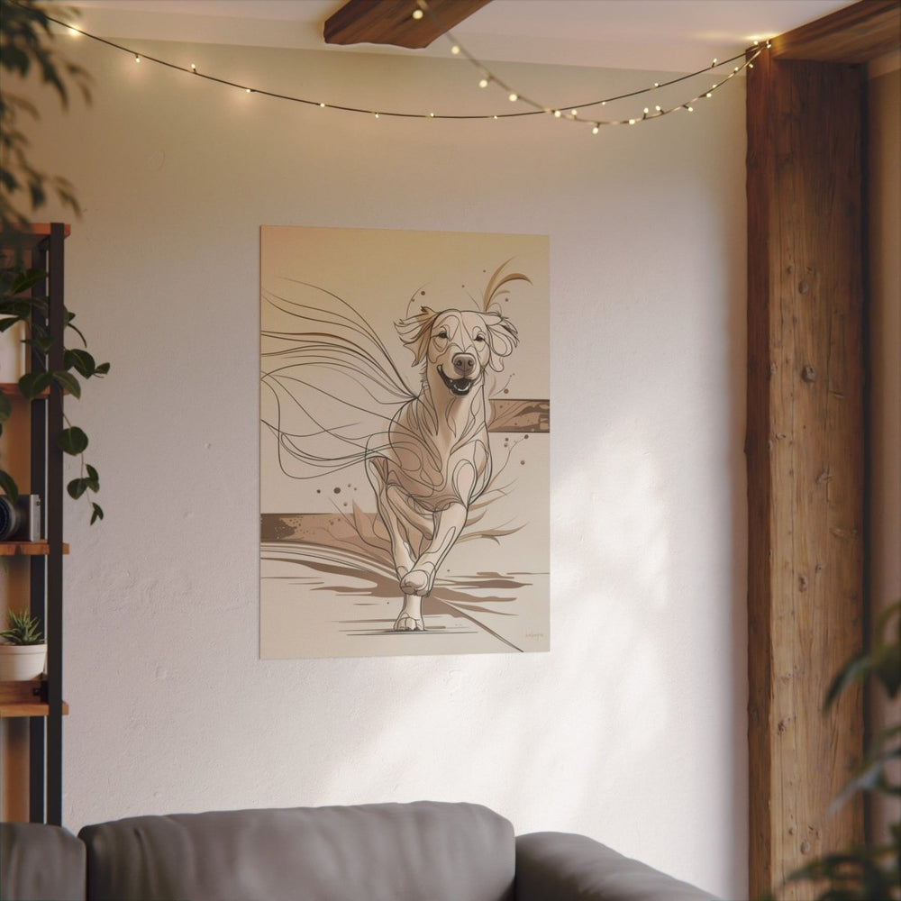 Hundebild auf Leinwand - Line Draw - Energie und Eleganz - Canvas bei HappyHugPixels