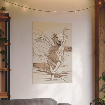 Hundebild auf Leinwand - Line Draw - Energie und Eleganz - Canvas bei HappyHugPixels