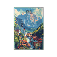 Bayern Poster – Majestätische Alpen und malerische Architektur - Poster bei HappyHugPixels