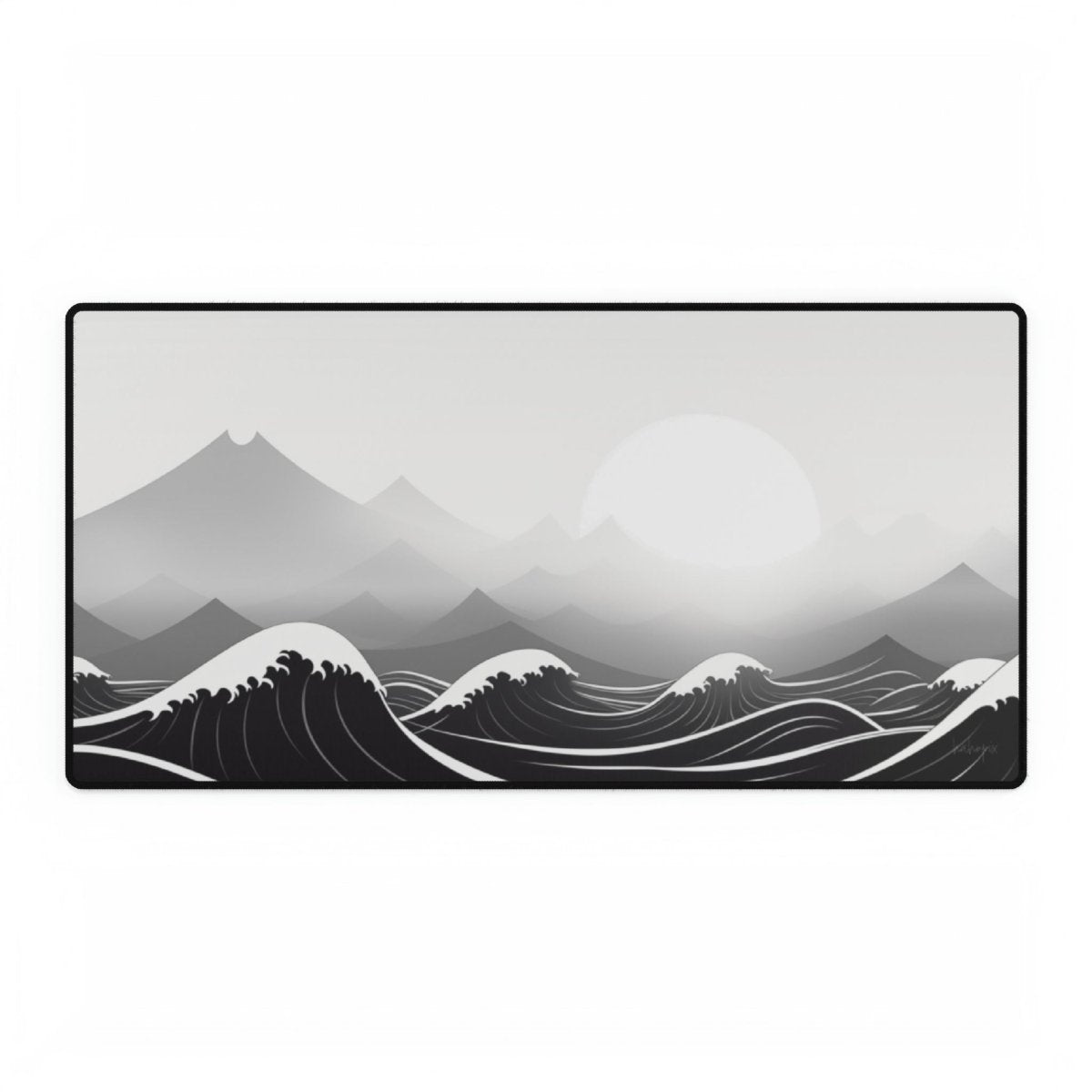 Japan Welle Landscape XXL Gaming Mauspad - Black/White für Pro - Gamer - Mousepad bei HappyHugPixels