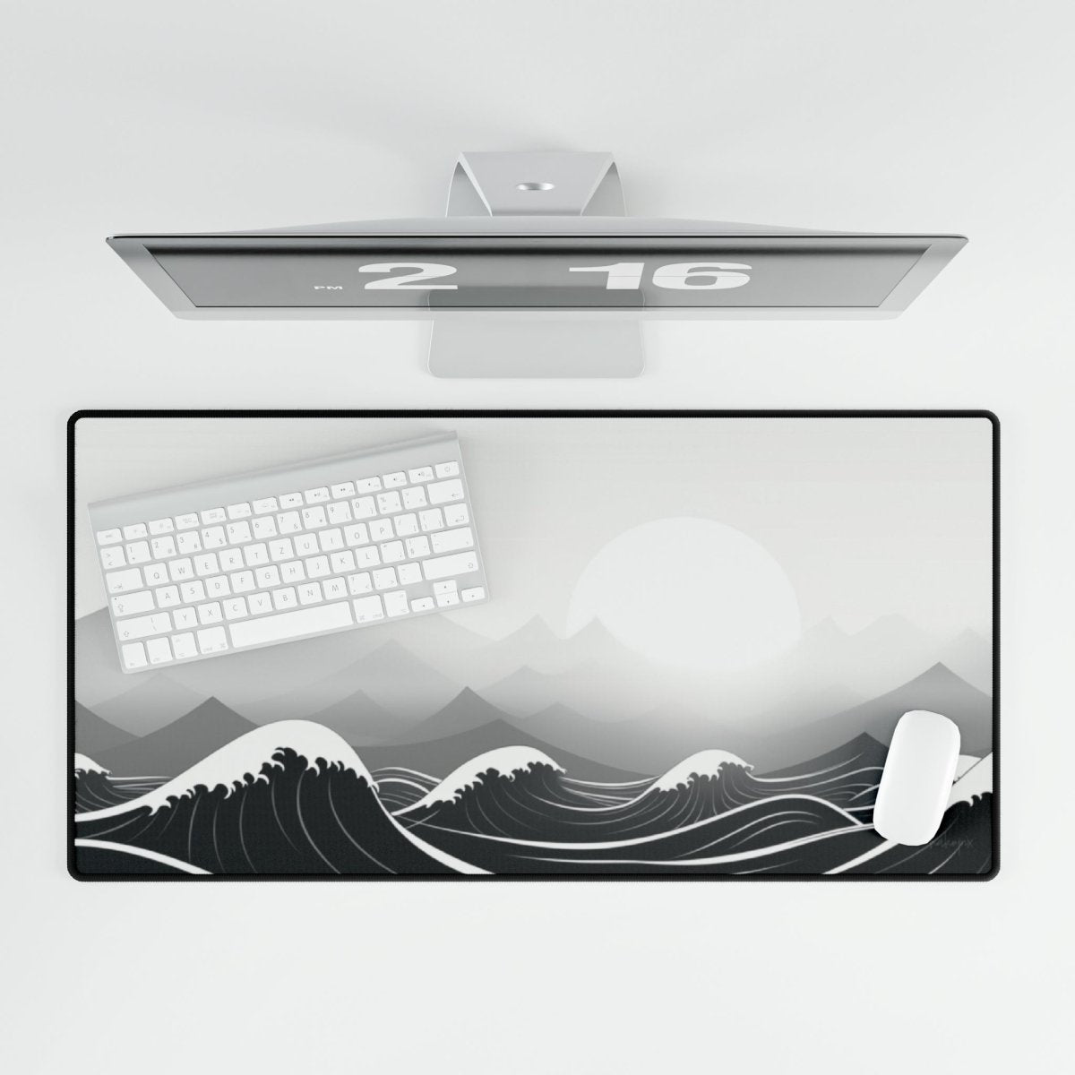 Japan Welle Landscape XXL Gaming Mauspad - Black/White für Pro - Gamer - Mousepad bei HappyHugPixels