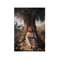 Jesus - The Messias mit einem rosa Oktopus - Kunstposter - Poster bei HappyHugPixels