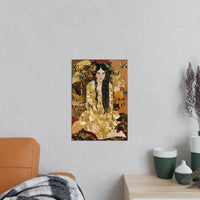 Klimt inspiriertes Jugendstil Frauen Porträt Poster in Gold - Poster bei HappyHugPixels