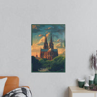 Kölner Dom - Stilvolles Reiseposter des Wahrzeichens - Poster bei HappyHugPixels