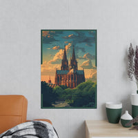 Kölner Dom - Stilvolles Reiseposter des Wahrzeichens - Poster bei HappyHugPixels