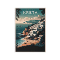 Kreta Travelposter - Vintage Reiseposter Griechische Insel - Poster bei HappyHugPixels