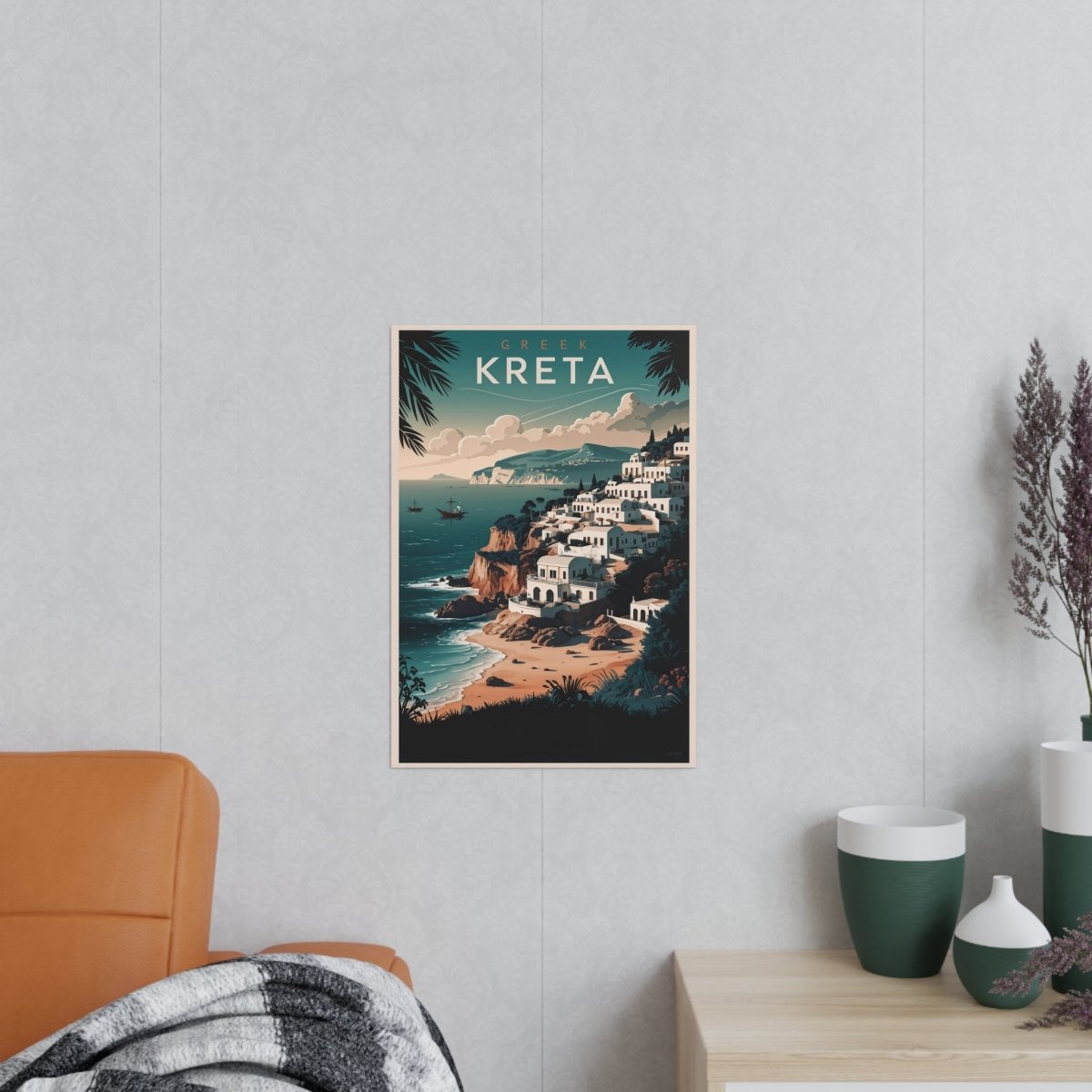 Kreta Travelposter - Vintage Reiseposter Griechische Insel - Poster bei HappyHugPixels