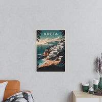 Kreta Travelposter - Vintage Reiseposter Griechische Insel - Poster bei HappyHugPixels