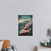 Kreta Travelposter - Vintage Reiseposter Griechische Insel - Poster bei HappyHugPixels