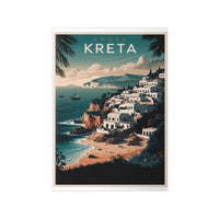 Kreta Travelposter - Vintage Reiseposter Griechische Insel - Poster bei HappyHugPixels