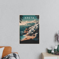 Kreta Travelposter - Vintage Reiseposter Griechische Insel - Poster bei HappyHugPixels