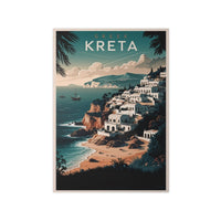 Kreta Travelposter - Vintage Reiseposter Griechische Insel - Poster bei HappyHugPixels