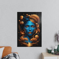 Kunstposter Blaues Gesicht – Surrealistische Kunst - Poster bei HappyHugPixels