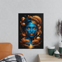 Kunstposter Blaues Gesicht – Surrealistische Kunst - Poster bei HappyHugPixels