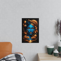 Kunstposter Blaues Gesicht – Surrealistische Kunst - Poster bei HappyHugPixels