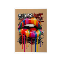 Kunstposter Bunte Lippen – Modernes Grafikkunstwerk - Poster bei HappyHugPixels