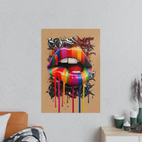 Kunstposter Bunte Lippen – Modernes Grafikkunstwerk - Poster bei HappyHugPixels