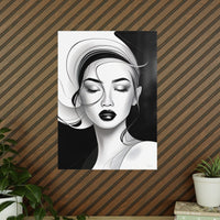 Kunstposter Frau - Stilvolles Monochromes Design - Poster bei HappyHugPixels