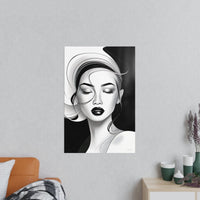 Kunstposter Frau - Stilvolles Monochromes Design - Poster bei HappyHugPixels