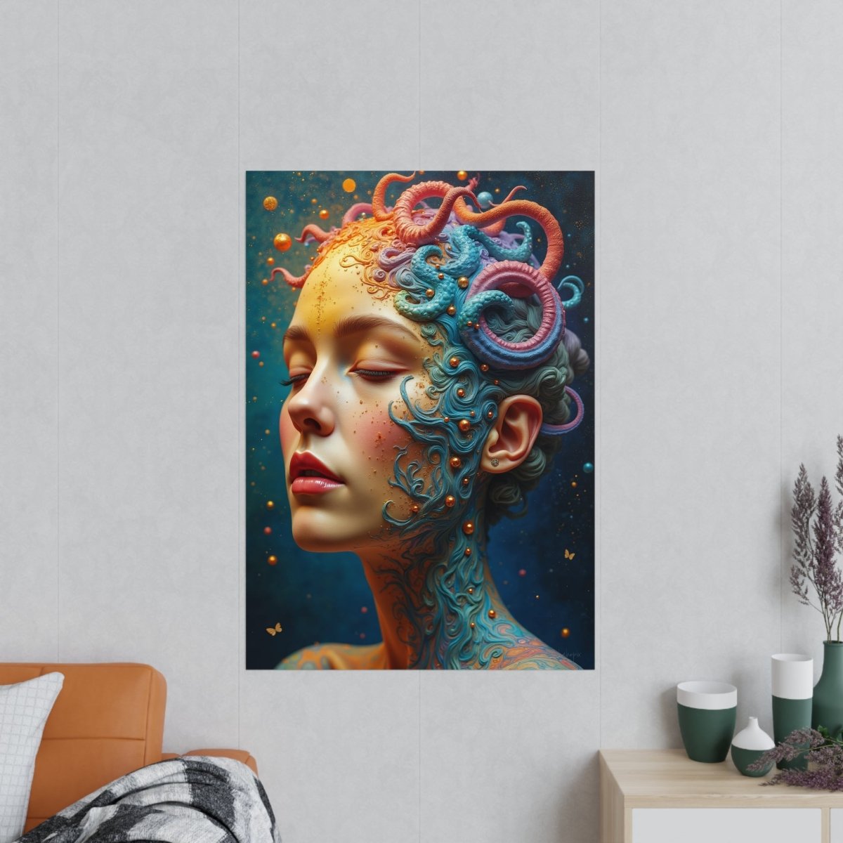 Kunstposter Mystische Schönheit – Fantasievolles Portrait - Poster bei HappyHugPixels