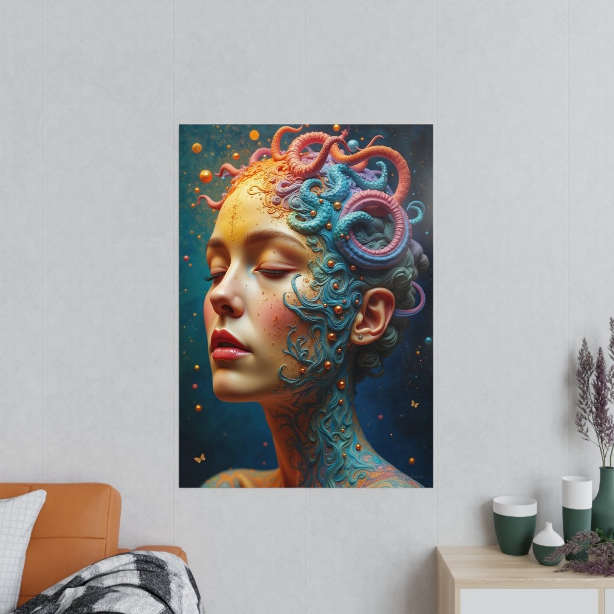 Kunstposter Mystische Schönheit – Fantasievolles Portrait - Poster bei HappyHugPixels