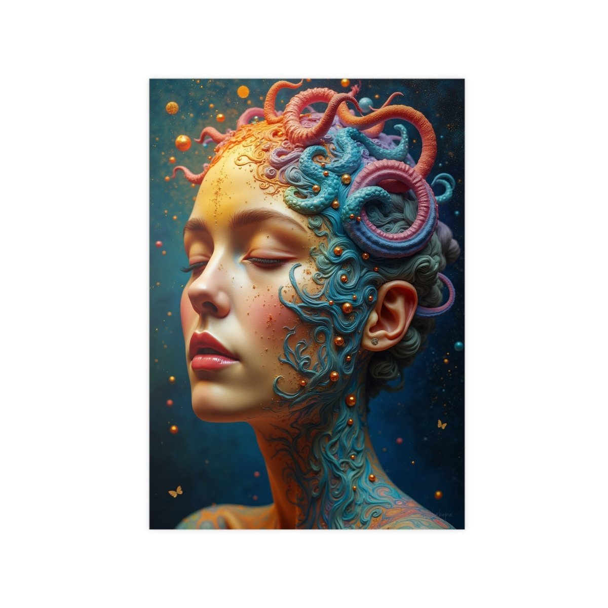 Kunstposter Mystische Schönheit – Fantasievolles Portrait - Poster bei HappyHugPixels