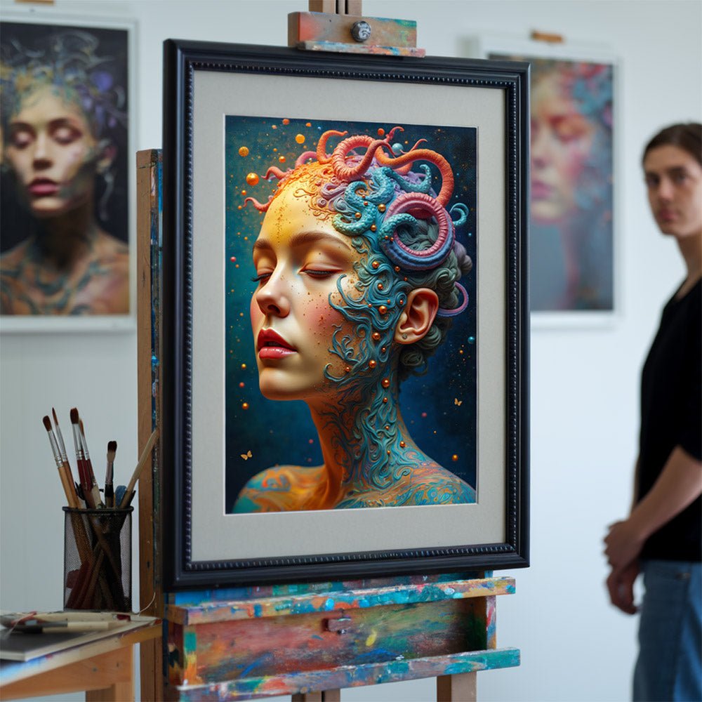 Kunstposter Mystische Schönheit – Fantasievolles Portrait - Poster bei HappyHugPixels