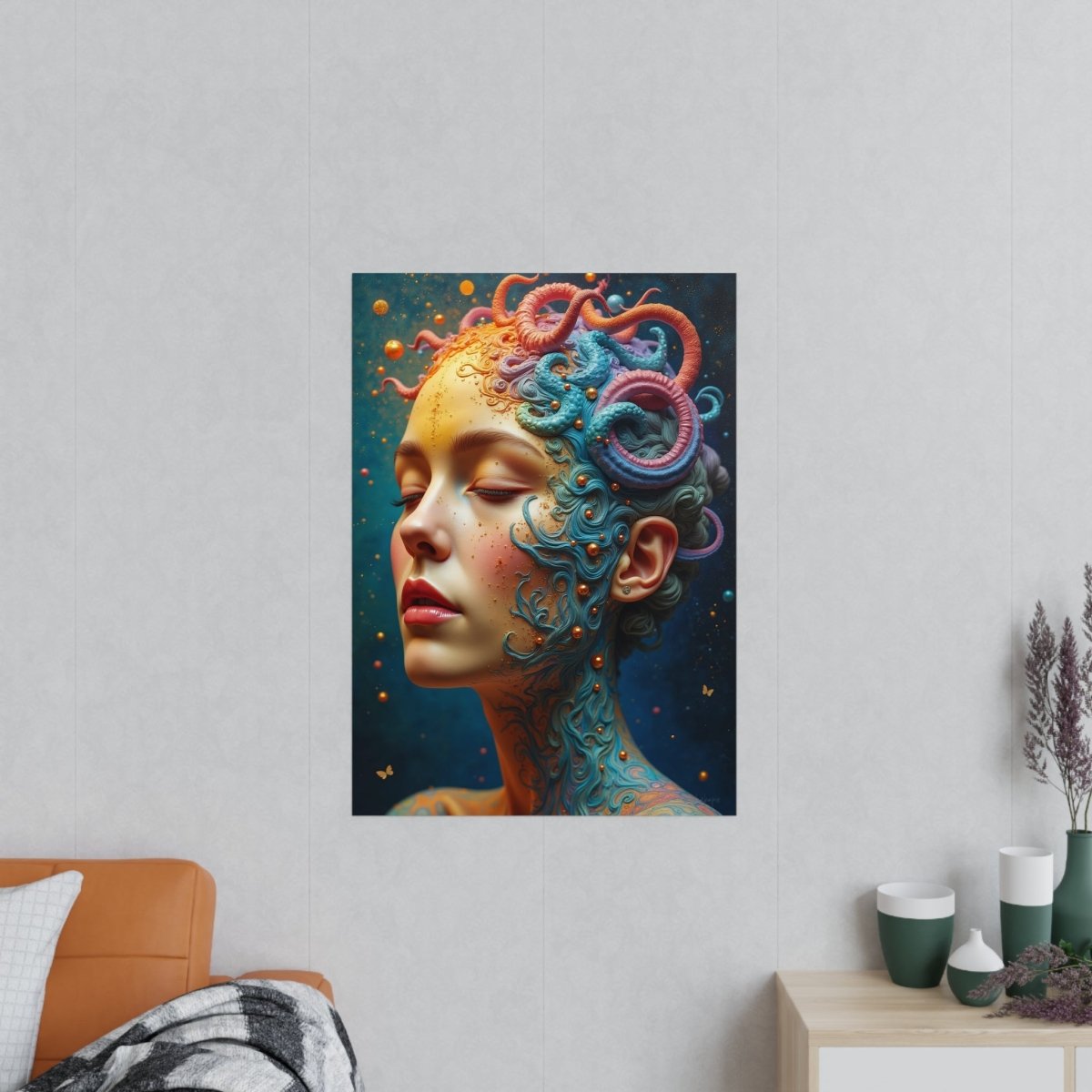 Kunstposter Mystische Schönheit – Fantasievolles Portrait - Poster bei HappyHugPixels