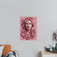 Kunstposter Rosa Schönheit – Modernes Porträt - Poster bei HappyHugPixels