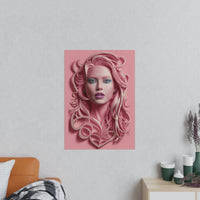 Kunstposter Rosa Schönheit – Modernes Porträt - Poster bei HappyHugPixels