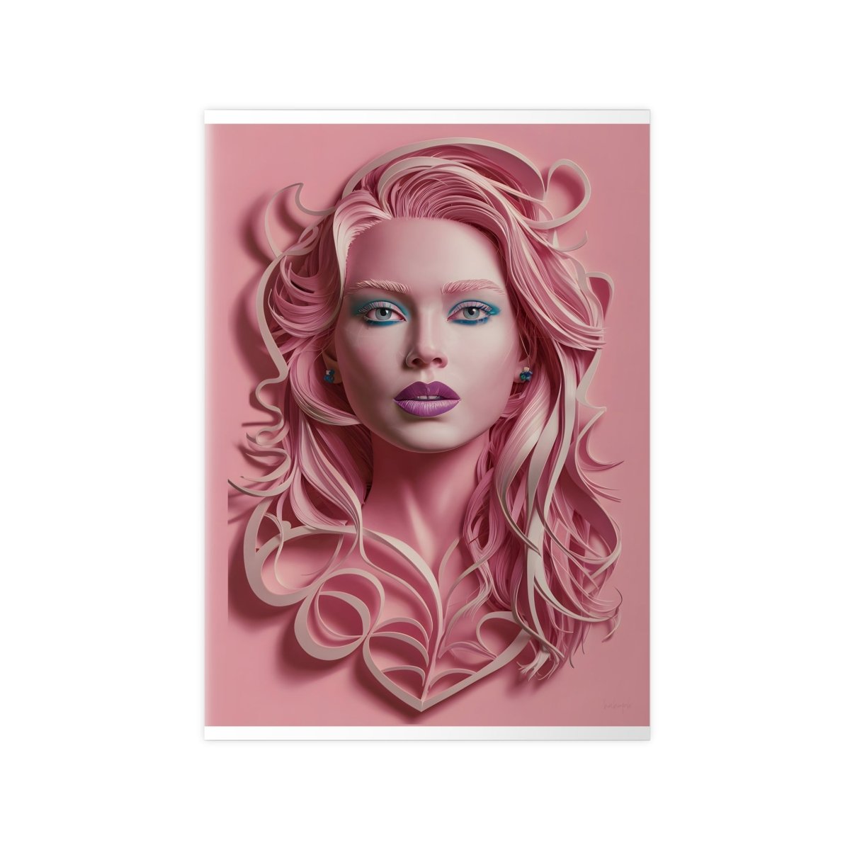 Kunstposter Rosa Schönheit – Modernes Porträt - Poster bei HappyHugPixels