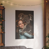 Leinwandbild Mädchen & Koala - Aus der Serie Little Girl Animals - Canvas bei HappyHugPixels