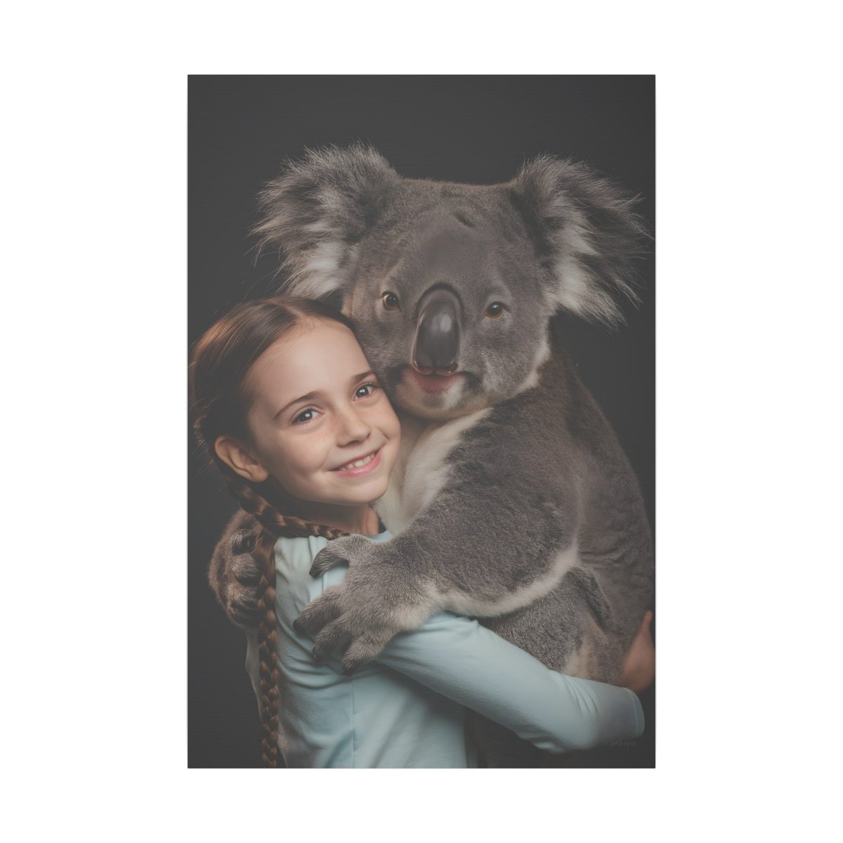 Leinwandbild Mädchen & Koala - Aus der Serie Little Girl Animals - Canvas bei HappyHugPixels