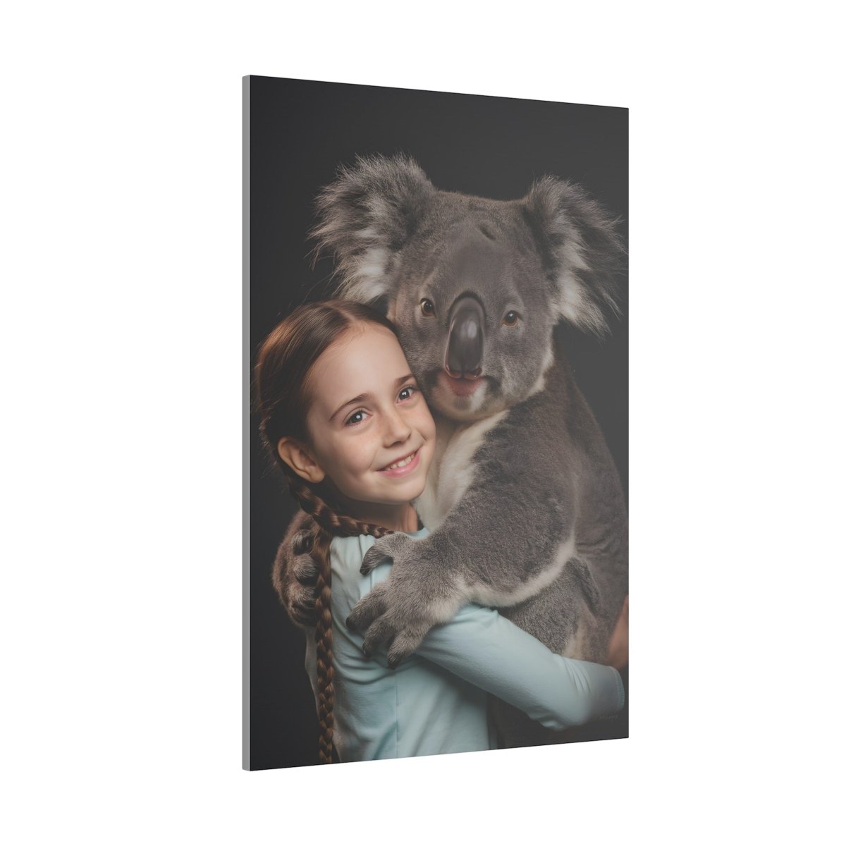 Leinwandbild Mädchen & Koala - Aus der Serie Little Girl Animals - Canvas bei HappyHugPixels