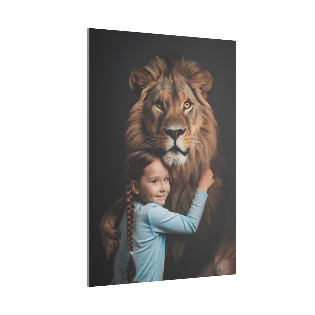 Leinwandbild Mädchen & Löwe - Märchenhafte Freundschaft - Canvas bei HappyHugPixels