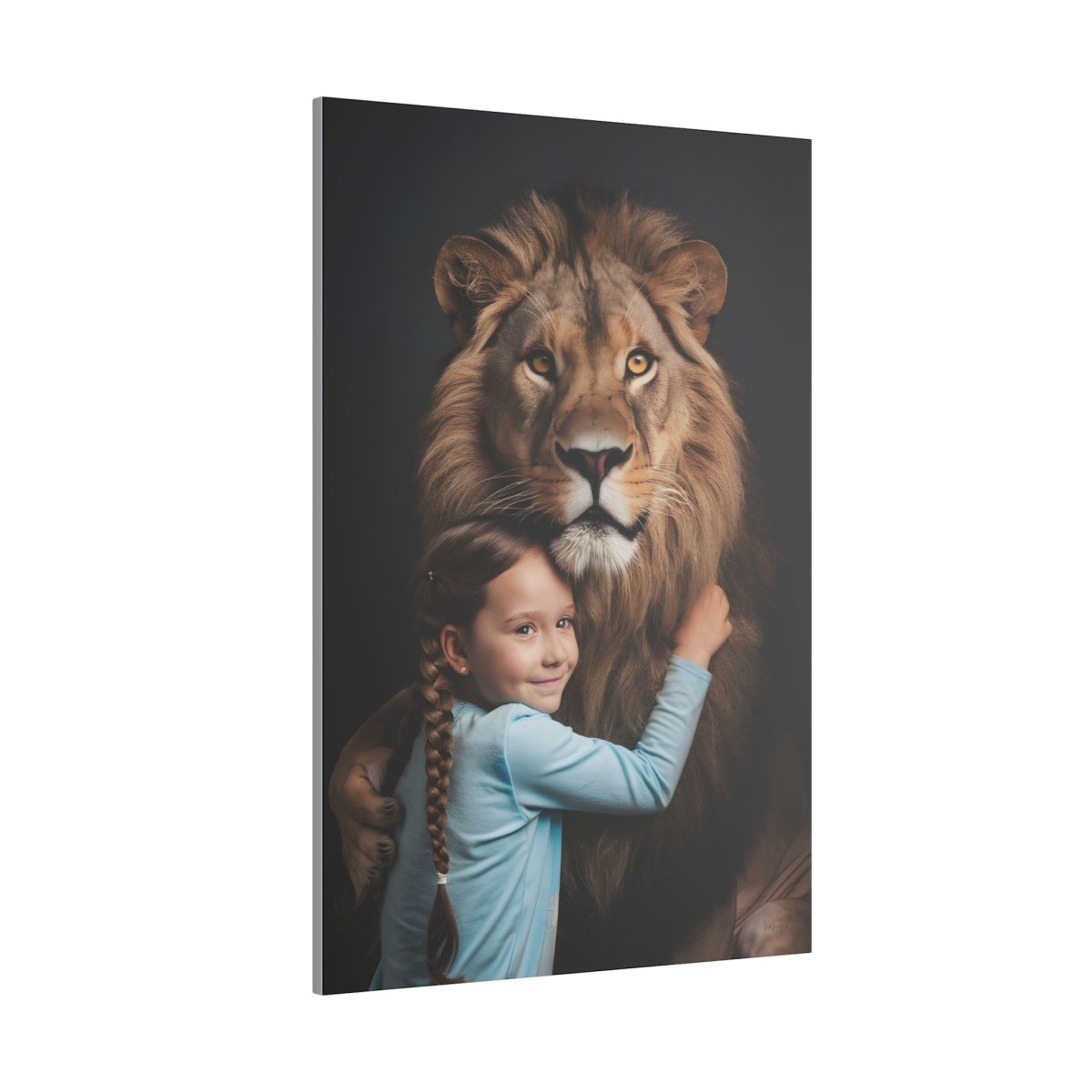 Leinwandbild Mädchen & Löwe - Märchenhafte Freundschaft - Canvas bei HappyHugPixels